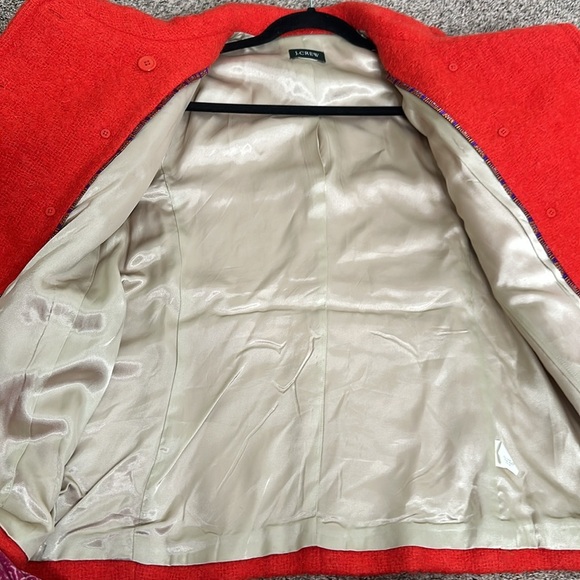 J crew orange red Lucile mohair wool double breast jacket size 8 - Picture 9 of 10